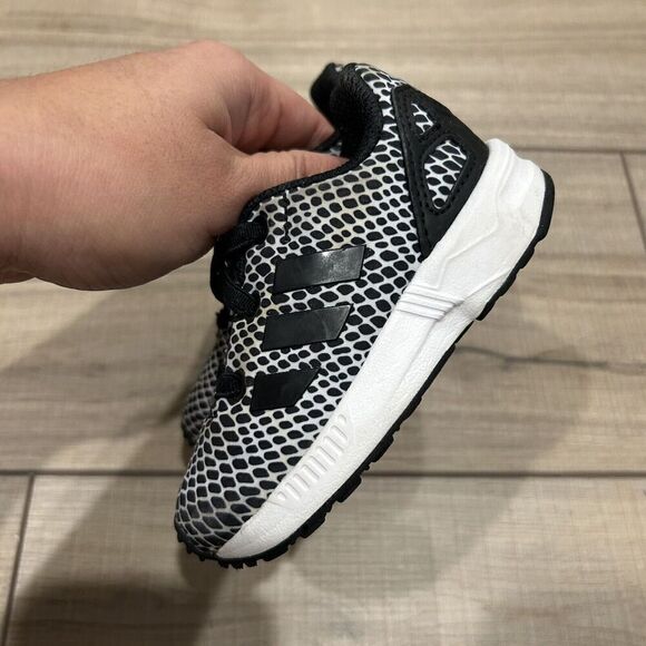 Adidas ZX Flux EL Black Snakeskin Infant Baby 5K Casual Sneaker Shoes S82614 - Picture 4 of 14